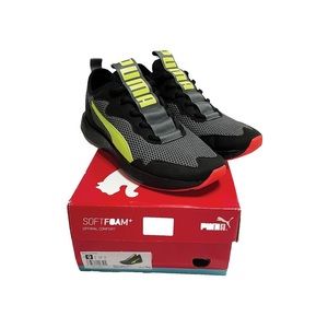Puma running shoes. Men’s size 9. Brand New, never worn. Black/ Grey/ Yellow.